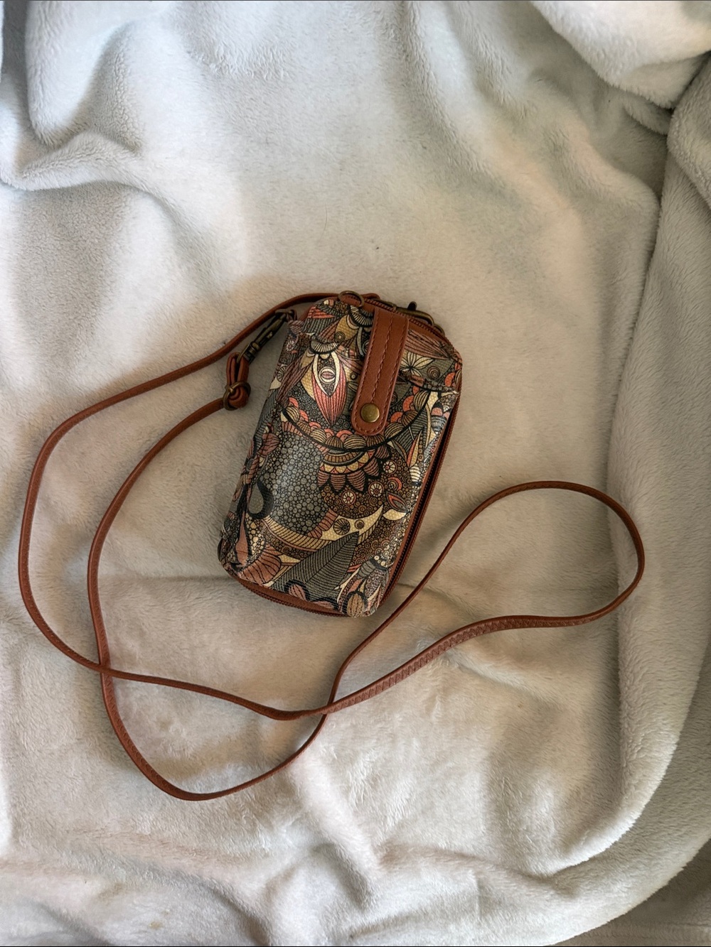 Sakroots Brown Multi-Pattern Mini Crossbody